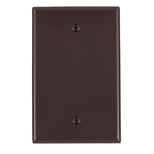 Leviton PJ13 1-Gang No Device Blank Wallplate, Midway Size, Thermoplastic Nylon, Box Mount, - Brown
