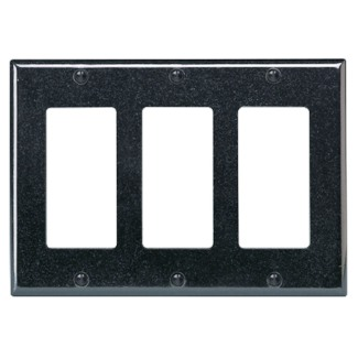 Leviton PJ263-E 3-Gang, Midway Size, Thermoplastic Nylon, Device Mount, Decora/GFCI Device Decora Wallplate/Faceplate - Black