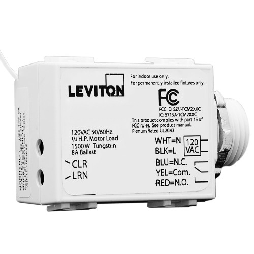 Leviton WST02-R10 LevNet RF, 5-Wire 300W Relay Receiver