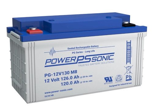 Power Sonic PG-12V130 M8 12V 126Ah Long Service Life VRLA Battery