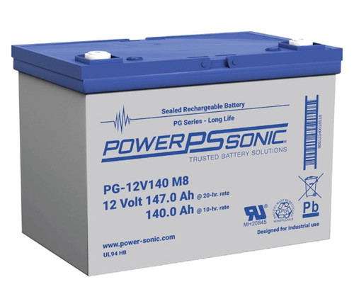 Power Sonic PG-12V140 M8 12V 147Ah Long Service Life VRLA Battery