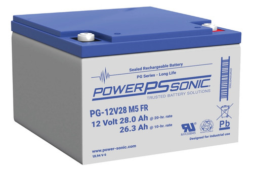 Power Sonic PG-12V28 M5 FR 12V 28Ah Long Service Life VRLA Battery