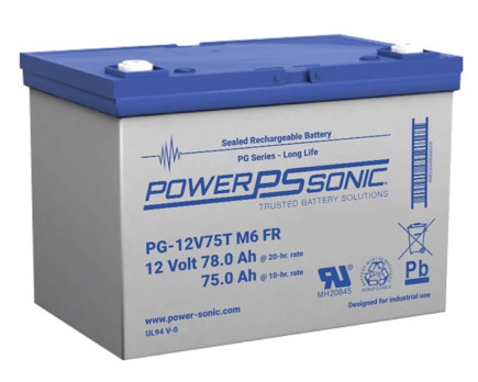 Power Sonic PG-12V75T M6 FR 12V 78Ah Long Service Life VRLA Battery