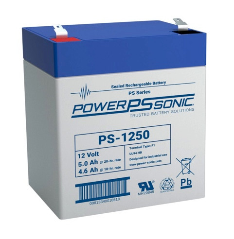 Power Sonic PS-1250 F2 12V 5.0Ah General Purpose VRLA Battery
