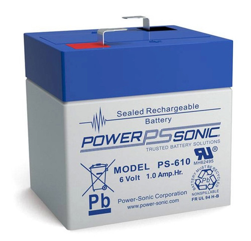 Power Sonic PS-610 F1 6V 1Ah General Purpose VRLA Battery