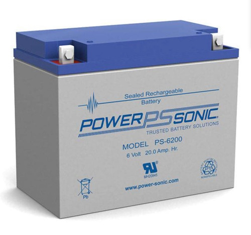 Power Sonic PS-6200 NB2 6V 20Ah General Purpose VRLA Battery
