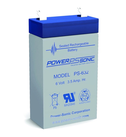 Power Sonic PS-632 F1 6V 3.5Ah General Purpose VRLA Battery