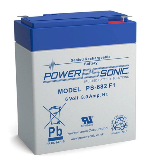 Power Sonic PS-682 F1 6V 8.5Ah General Purpose VRLA Battery