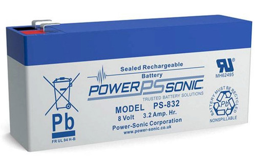 Power Sonic PS-832 F1 8V 3.2Ah General Purpose VRLA Battery