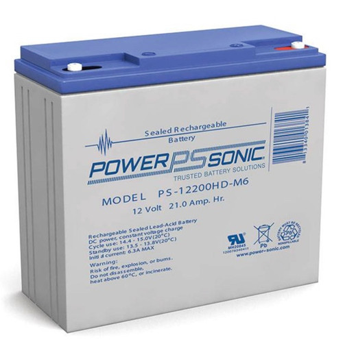 Power Sonic PS-12200HD M6 12V 21Ah Heavy Duty VRLA Battery