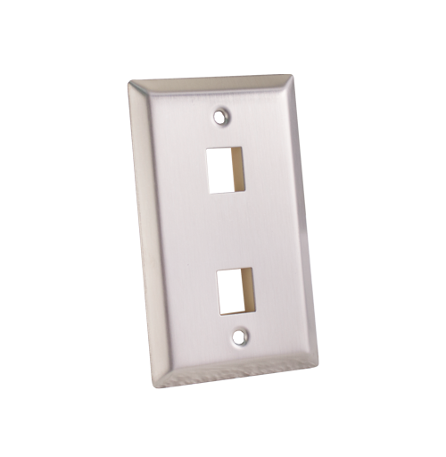 Vertical Cable 304-J2653/2P/S 2-Port Stainless Steel Keystone Wall Plate