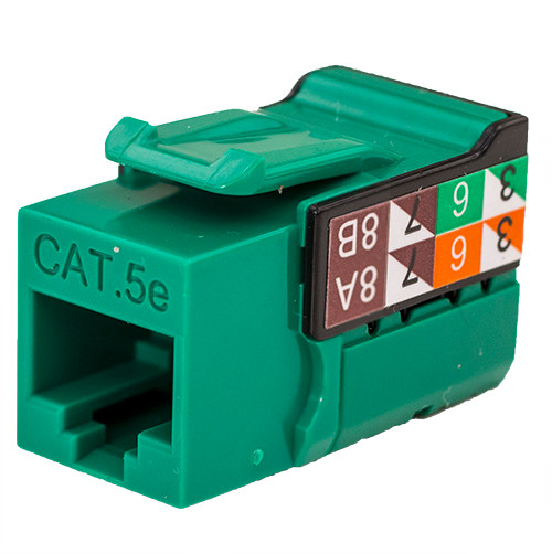 Vertical Cable 351-V2615/GR Green Cat5E Data Grade Keystone Jack