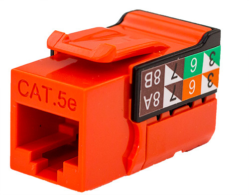 Vertical Cable 351-V2618/OR Orange Cat5E Data Grade Keystone Jack