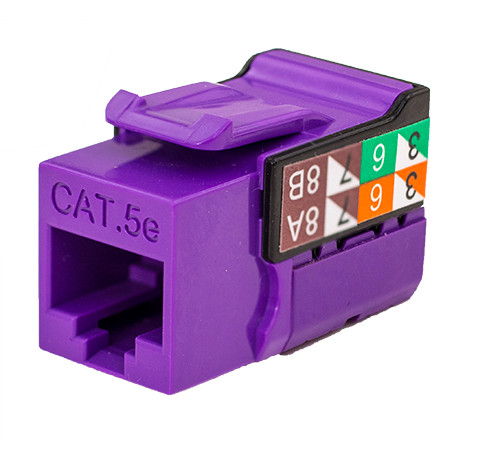 Vertical Cable 351-V2619/PR Purple Cat5E Data Grade Keystone Jack