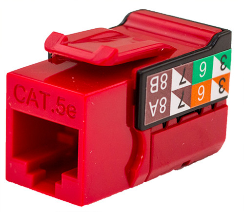 Vertical Cable 351-V2620/RD Red Cat5E Data Grade Keystone Jack