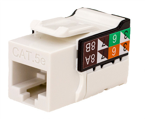 Vertical Cable 351-V2621/WH White Cat5E Data Grade Keystone Jack