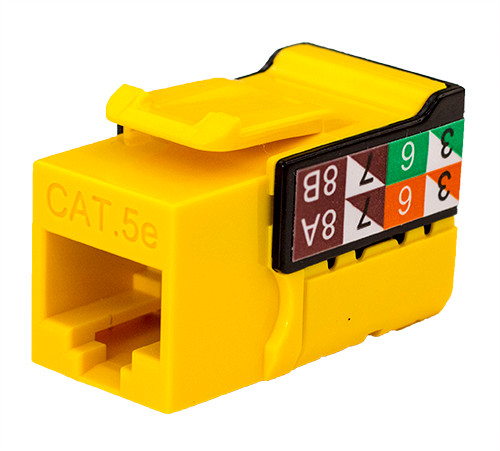 Vertical Cable 351-V2622/YL Yellow Cat5E Data Grade Keystone Jack