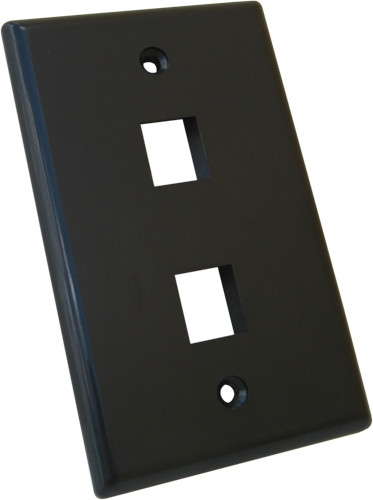 Vertical Cable 304-J2647/2P/BK 2-Port Black Keystone Wall Plate