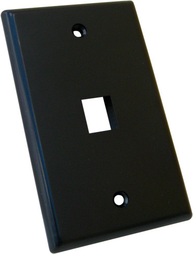 Vertical Cable 304-J2646/1P/BK 1-Port Black Keystone Wall Plate
