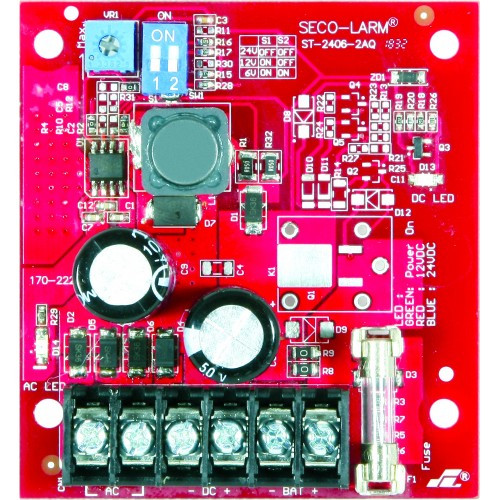 Seco-Larm ST-2406-2AQ 1.5A Continuous 6/12/24 VDC Power Supply Charger