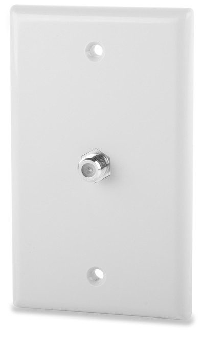 SignaMax SCF-1F-WH 1-Port Plastic F-Type Wall- Mount Plate, White
