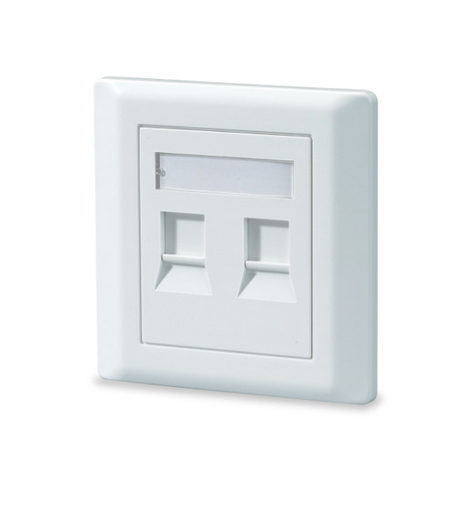 SignaMax SKFL-2S-85-WH 2-Port Keystone International Outlet, 86 x 86 mm, White