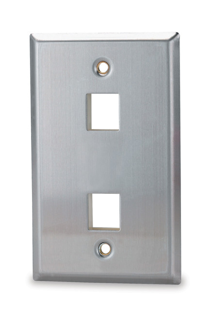 SignaMax SSKF-2 2-Port Single Gang Stainless Steel Faceplate