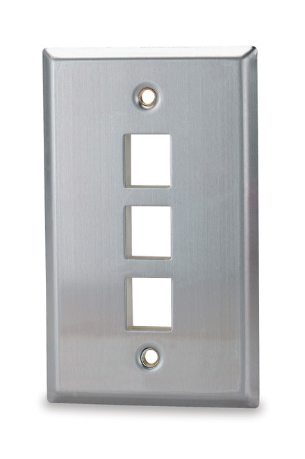 SignaMax SSKF-3 3-Port Single Gang Stainless Steel Faceplate