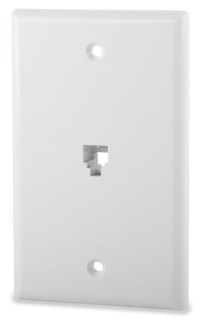 SignaMax SCF-1P64S-WH 1-Port Phone 6P4C-Screw Ter. Wall-Mount Plate, White