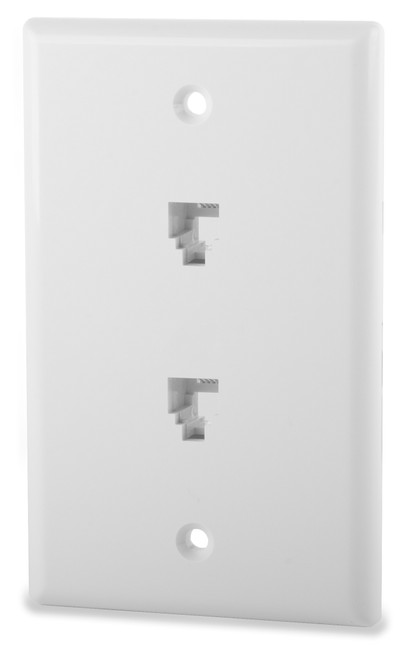 SignaMax SCF-2P64S-WH 2-Port Phone 6P4C-Screw Ter. Wall-Mount Plate, White
