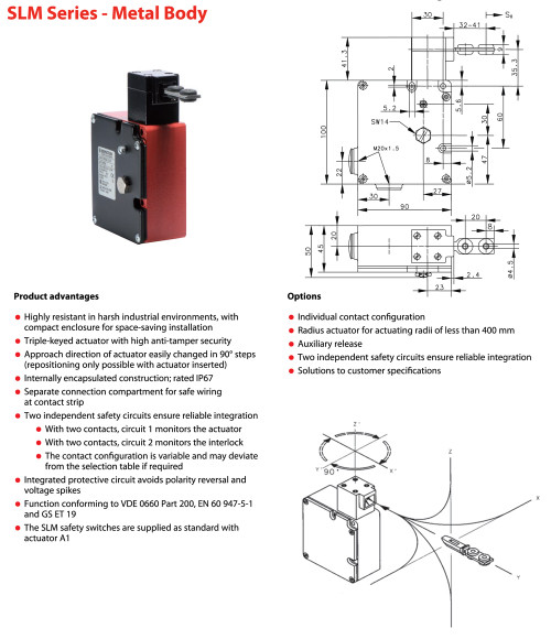 Altech 601.9490.050 SLM Series - Metal Body Safety Switch