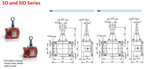 Altech 611.1411.029 Standard Cable Pull Switches - Momentary Safety Switch