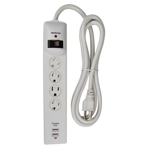 Morris 89020 4 Outlet USB Surge Strip
