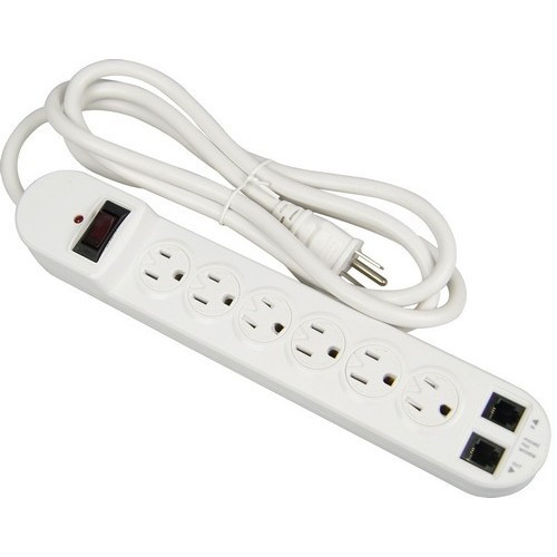 Morris 89071 6Ft, 6 Outlet Phone Line Protection Surge Strip
