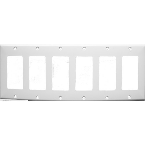 Morris 81161 White 6 Gang Decorative/GFCI Lexan Wall Plate