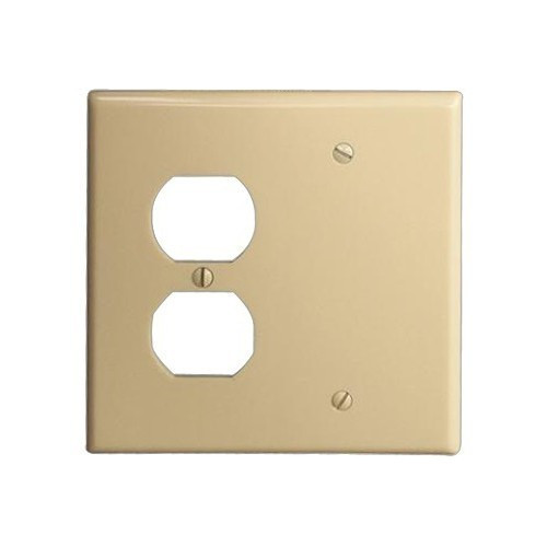 Morris 81230 Ivory 2 Gang, 1 Duplex & 1 Blank Wall Plate