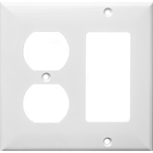 Morris 81251 White 2 Gang, 1 Decorative Switch & 1 Duplex Wall Plate