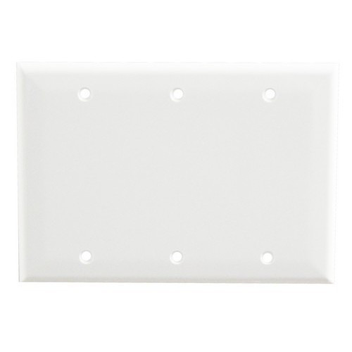 Morris 81531 White 3 Gang Blank Lexan Wall Plate