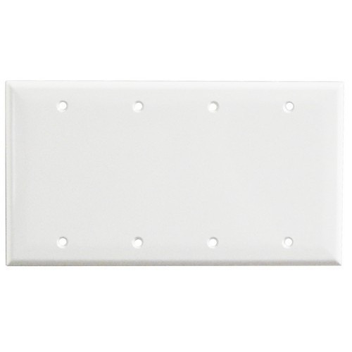 Morris 81541 White 4 Gang Blank Lexan Wall Plate
