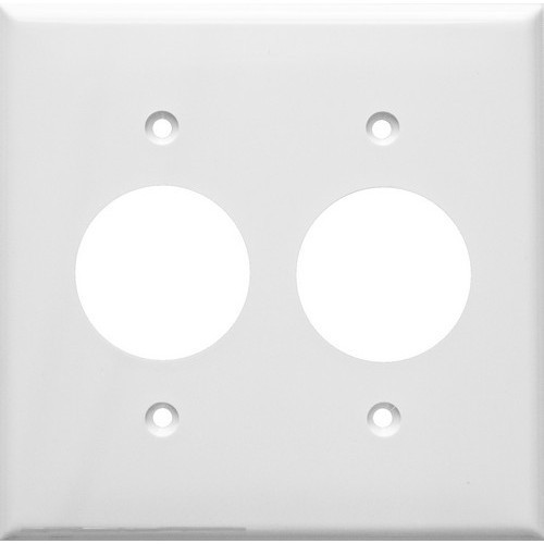 Morris 81621 White 2 Gang Single Receptacle Lexan Wall Plate