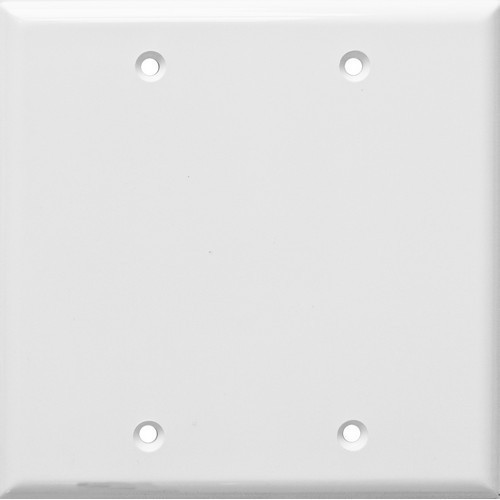 Morris 81746 White 2 Gang Midsize Blank Lexan Wall Plate