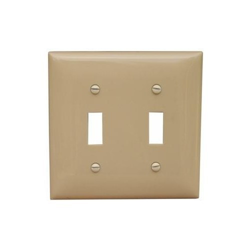 Morris 81750 Ivory 2 Gang Midsize Toggle Switch Lexan Wall Plate