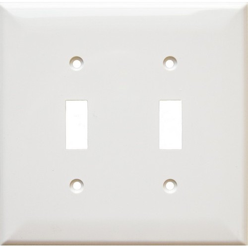 Morris 81751 White 2 Gang Midsize Toggle Switch Lexan Wall Plate