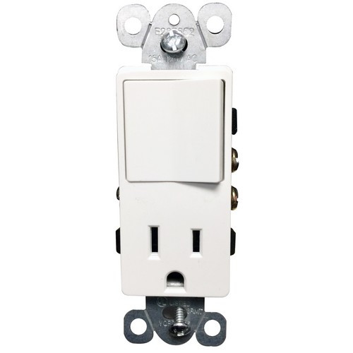 Morris 81990 Commercial Grade Ivory 15A-125V Decorative Single Pole Switch/Receptacle Rocker Switch