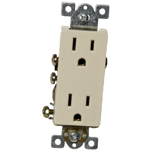 Morris 82015 Ivory 15A-125V Decorative Duplex Receptacle