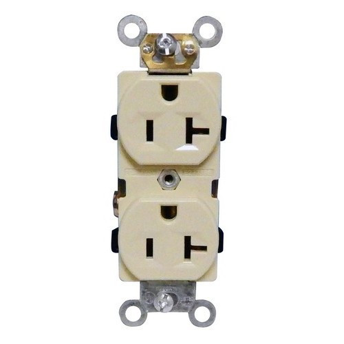 Morris 82130 Ivory 20A-125V Industrial Grade Duplex Receptacle