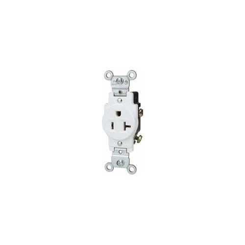 Morris 82456 White 20A-125V Commercial Grade Tamper Resistant Single Receptacle