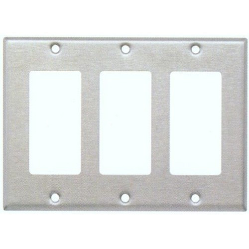 Morris 83130 Stainless Steel 3 Gang Painted Steel Decorative/GFCI Wall Plate