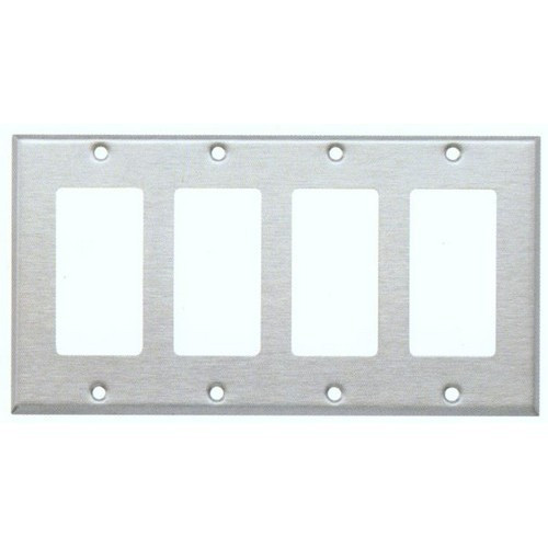 Morris 83140 Stainless Steel 4 Gang Painted Steel Decorative/GFCI Wall Plate