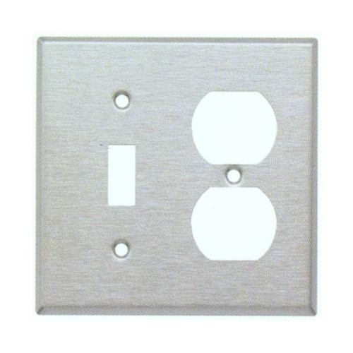 Morris 83420 Stainless Steel 2 Gang, 1 Duplex & 1 Toggle Wall Plate
